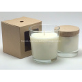 Customized label organic soy candle in glass holder